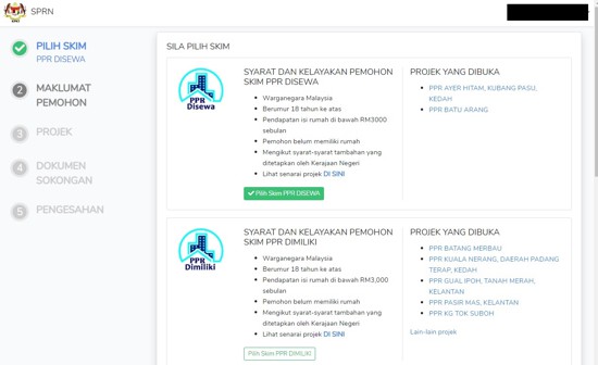 borang permohonan rumah ppr 2023