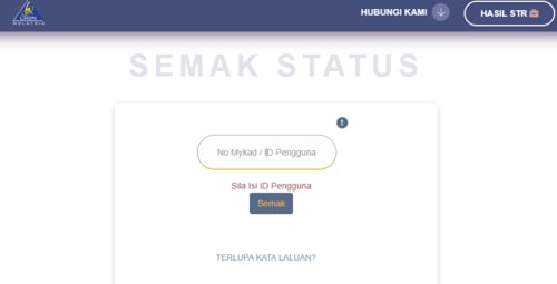 daftar lupa kata laluan str hasil