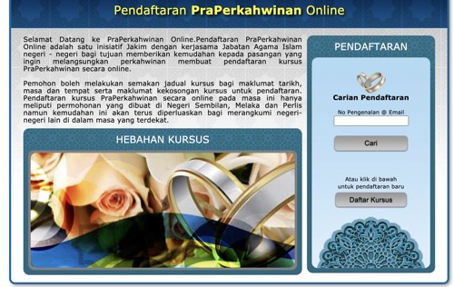 Selangor online daftar kahwin 2021 kursus Daftar Kursus