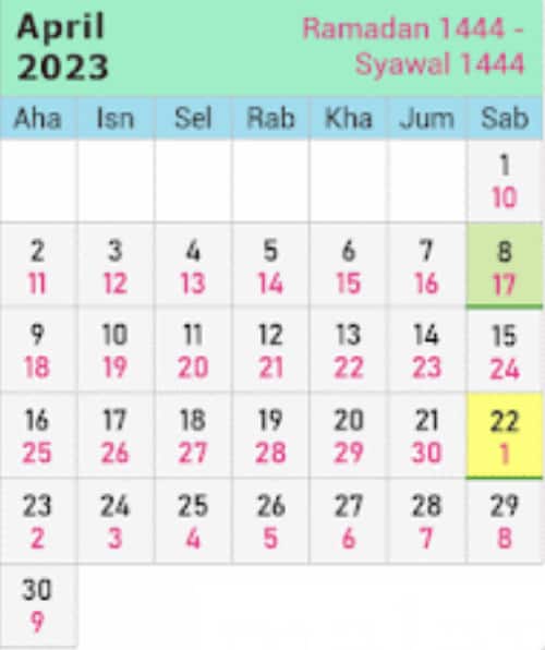 islamic calendar 2023 ramadan