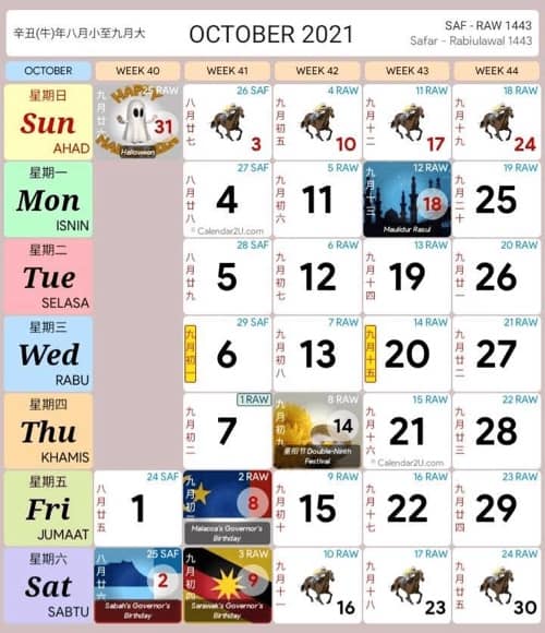 kalender oktober 2021