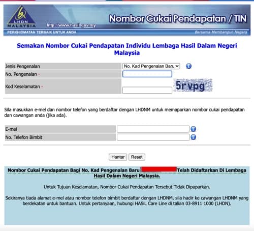 lhdn number