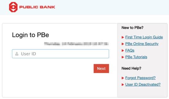public bank online banking register first time login