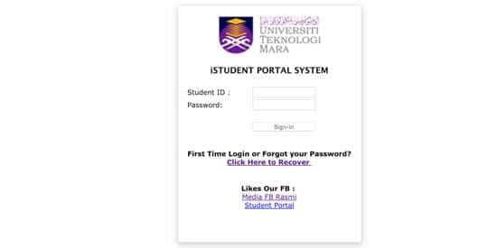 cara daftar student istudent portal uitm login