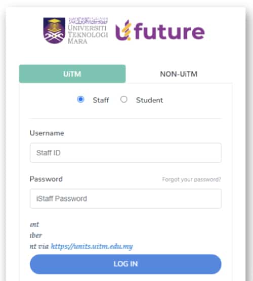 ufuture student portal uitm